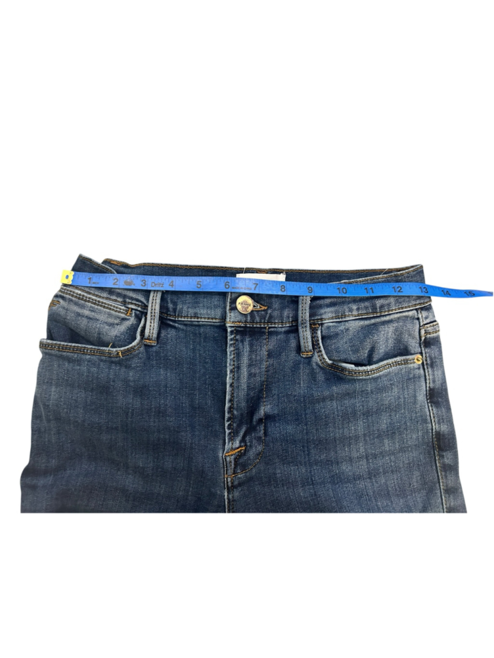 Women's FRAME Le High Flare Jeans, Blue, Size 28 - Picture 7 of 8